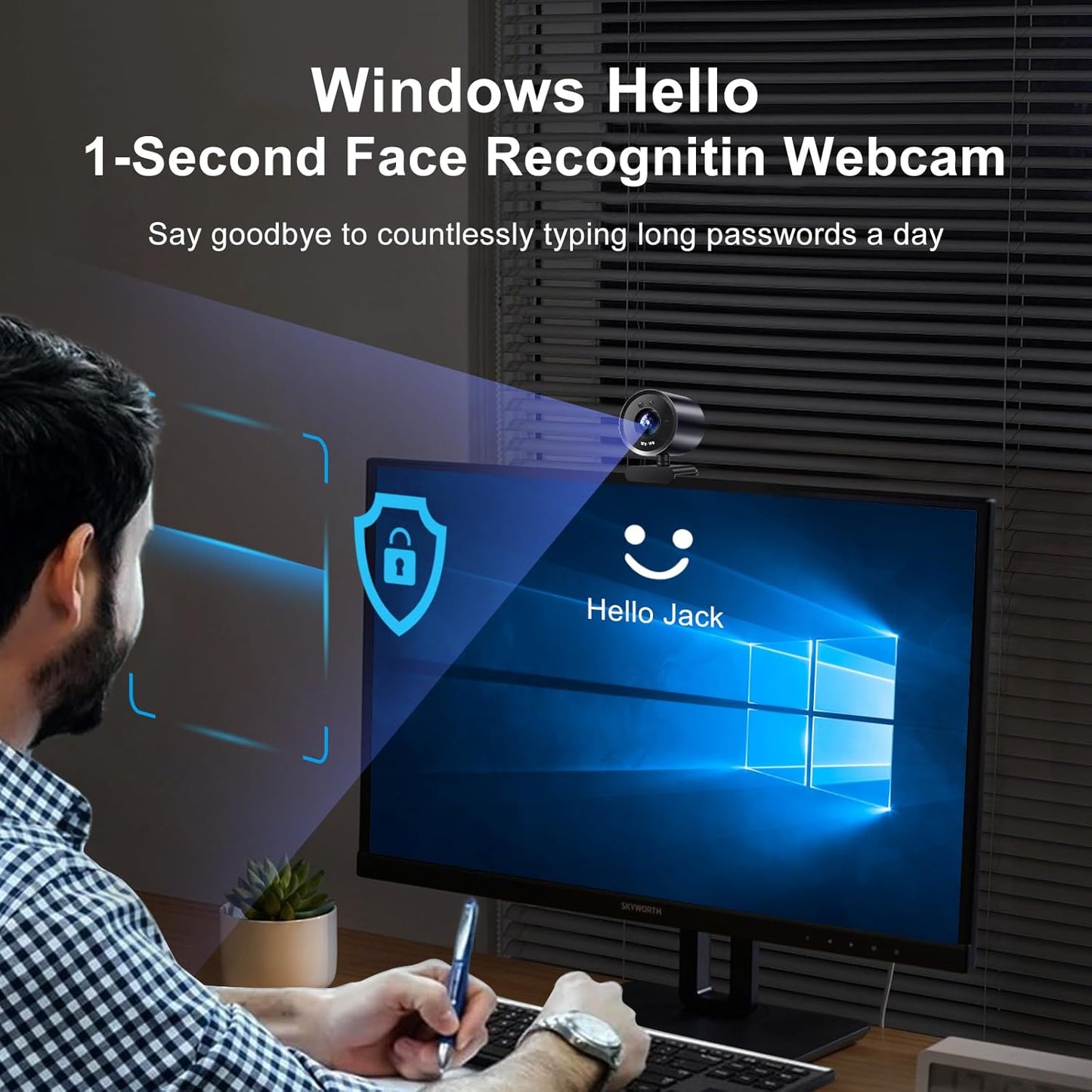 Windows Hello Face Recognition 4K UHD Webcam