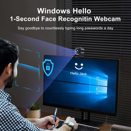 Windows Hello Face Recognition 4K UHD Webcam